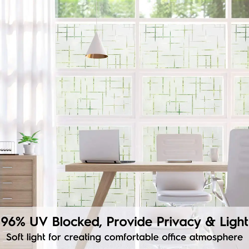 Window 3D Privacy Film Static Window Clings Vinyl Window Decals Window Sticker for Glass Door Home Heat Control Anti UV 3