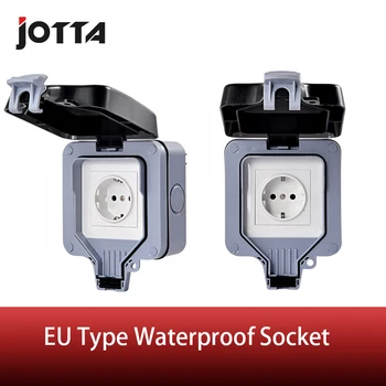 

IP66 outdoor / bathroom waterproof wall switch European standard wall socket 16A / 220-250V