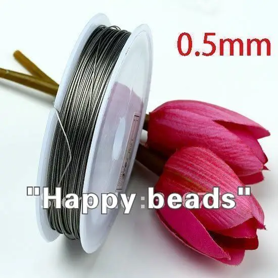 

Free Shipping 1 Roll 50M Silver Tone Beading Wire 0.5mm Cord/String/Thread(w00439)