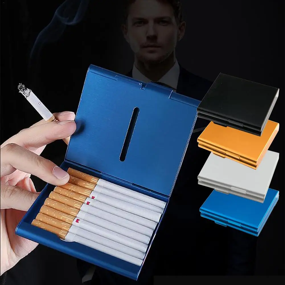 Креативный Алюминиевый Чехол для сигарет легко носить с собой ультратонкий открытый чехол для сигарет может вместить 20 сигарет