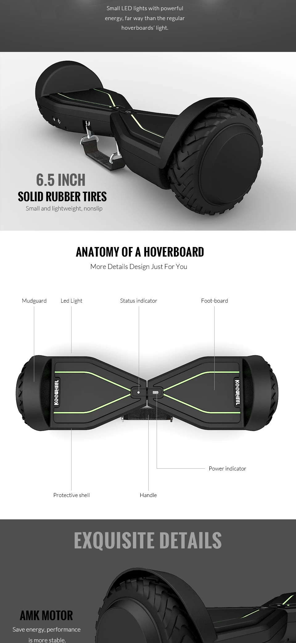 Koowheel K8 Portable Handle Strip 2 Wheels Electric Scooter Hoverboard Cheap Self Balancing 6.5inch Electric Scooter No Tax (8)