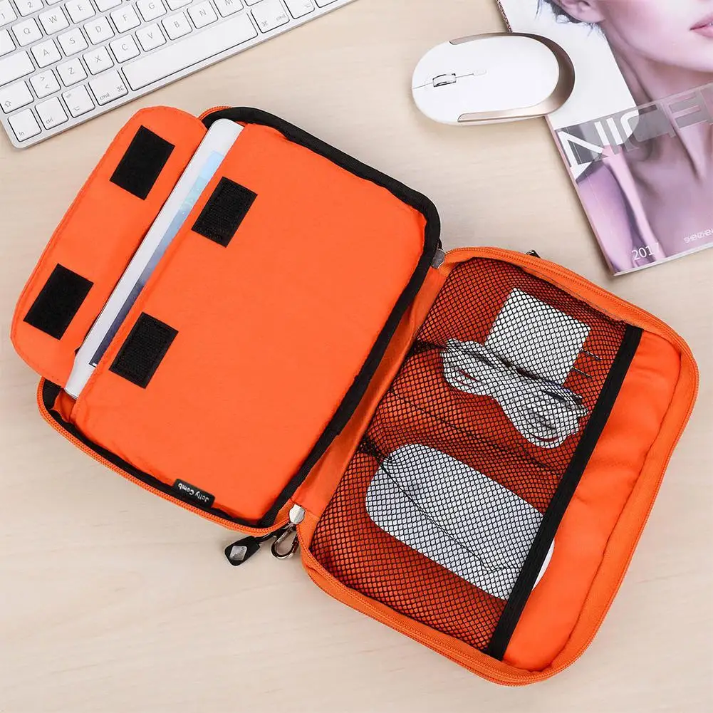 EastVita Double-layer Data Cable Storage Bag iPad Mobile Phone Accessories Multi-Function Electronic Storage Case