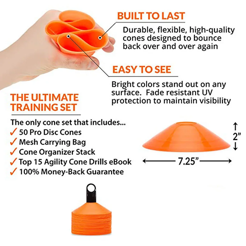 20 шт. дисковые конусы для футбола, баскетбола, скорости, ловкости, футбола, спорта, профессионального поля, маркировка, тренировочный инструмент, аксессуары