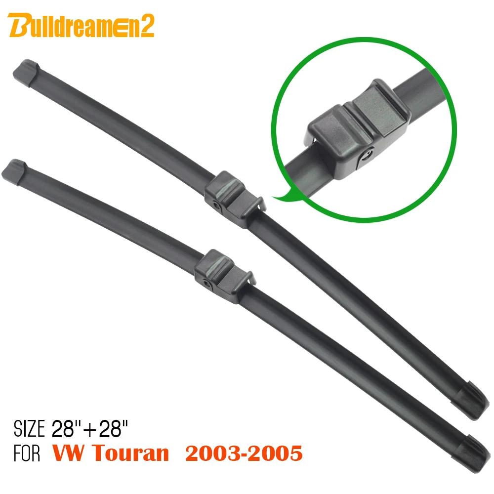

Buildreamen2 Car Wiper Blades Windscreen Windshield Auto Soft Rubber Wiper Blade 2Pcs For VW Volkswagen Touran 2003-2005