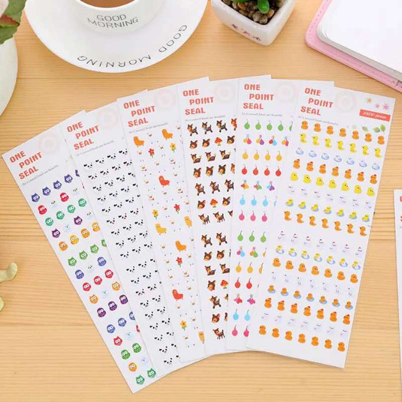 مصغرة الكرتون لطيف ملصقا الطفل مسمار ملصقا مانيكير Kawaii الحيوان DIY ألبوم يوميات المحمول حلية للهاتف القصاصات ملصقا