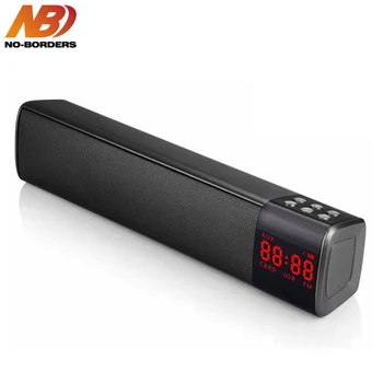 

NO-BORDERS Wireless Bluetooth Speaker Mini Portable Home Audio Stereo Subwoofer With Display Screen Mic Speaker For PC TV Phone