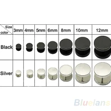 3, 4, 5, 6, 8, 10, 12 мм, для мужчин, женщин, девушек, крутая штанга, панк, готика, нержавеющая сталь, серьги-гвоздики, черные, серебряные, модные, 2013, 1FXL