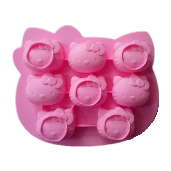 DIY 8xHello Kitty Silicone Cake Handmade Tool soap mold Kids Christmas