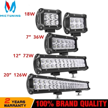 

MICTUNING LED Work Light 18W 36W 72W 126W LED Light Bar For Motorcycle Tractor Boat Off Road 4WD 4x4 Led Bar For Truck SUV ATV