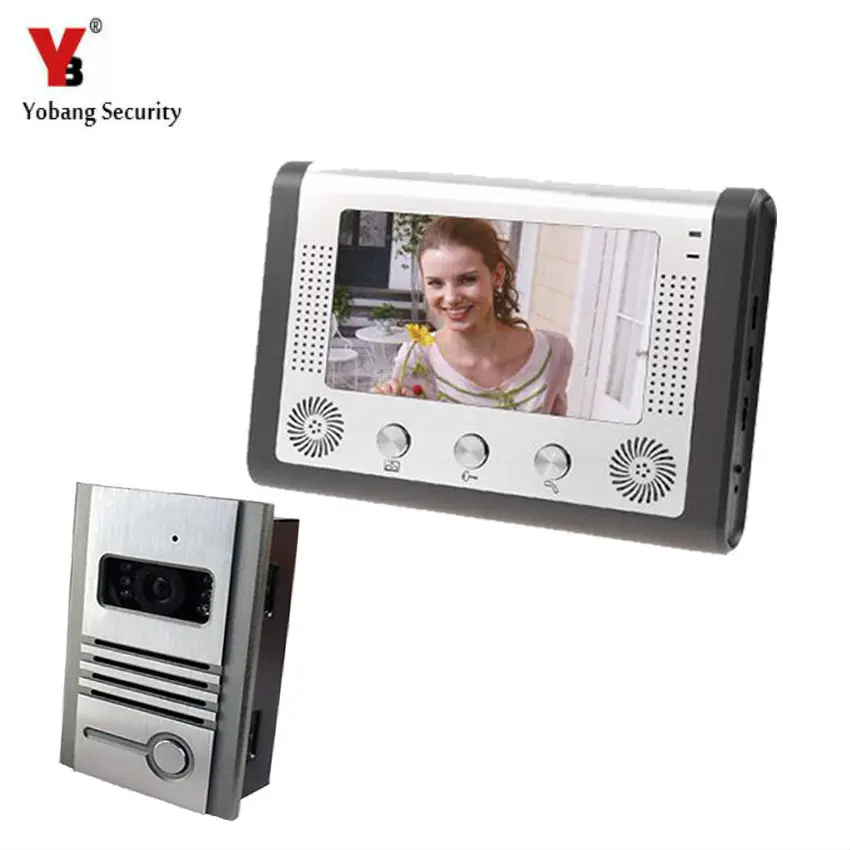 

Yobang Security 7"Hands Free Monitor Intercom Doorbell Door Camera With Metal Case LCD Home Video Intercom Door Phone System