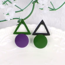  Fashion Jewelry Big Long Acrylic Black White Triangle Studs Earrings For Women 