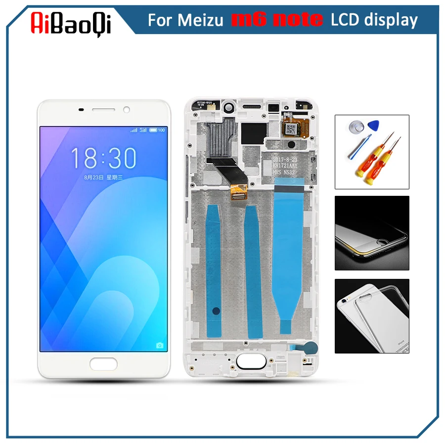 

For Original assembly Meizu M6 Note Touch Screen Digitizer + LCD Display For Meizu Note 6 5.5" Cellphone Black White
