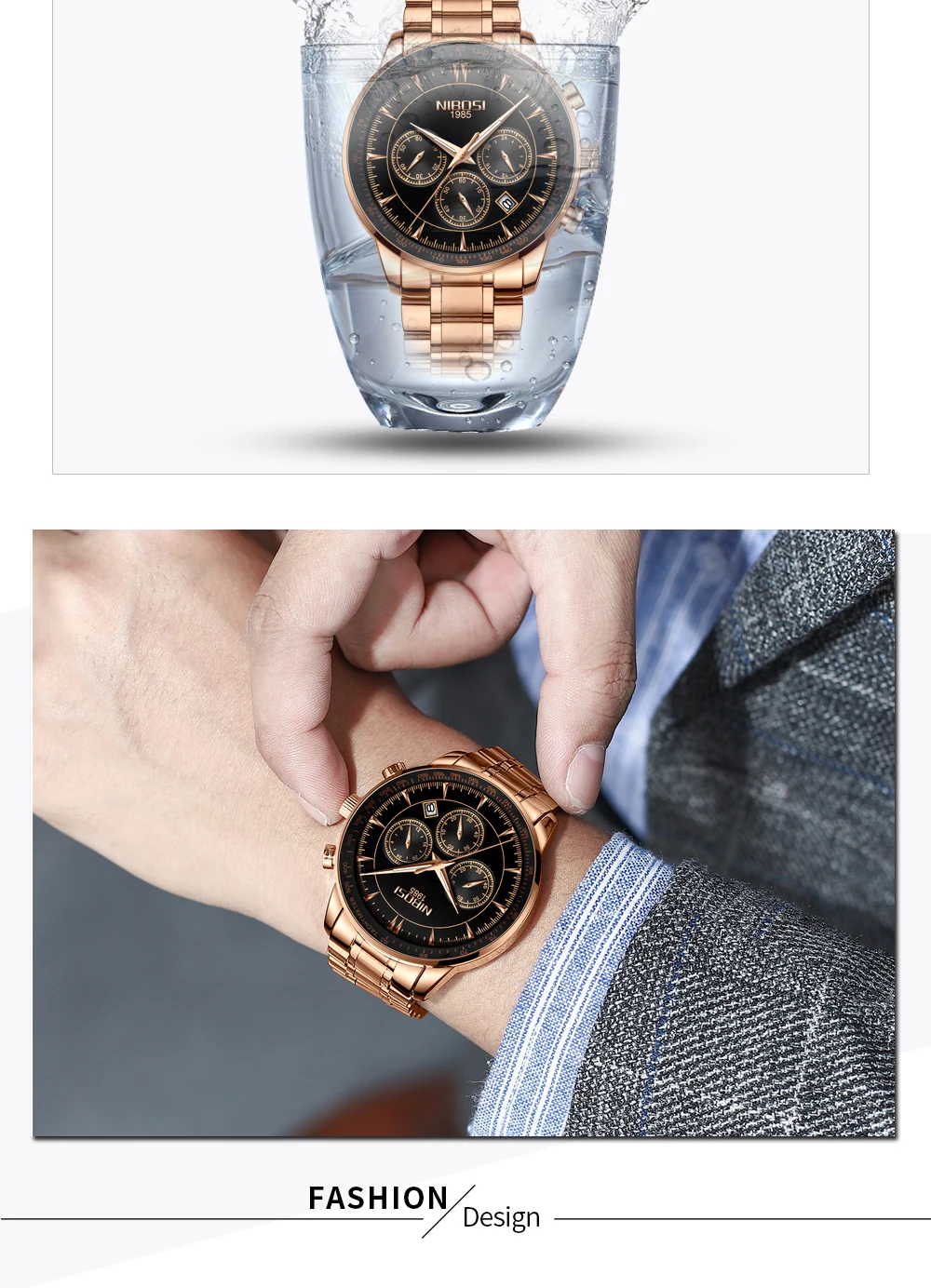 NIBOSI часы мужские водонепроницаемые 30 м золотые синие часы Бизнес Мода Спорт кварцевые Herren Uhren Дата мужские часы Relogio Masculino