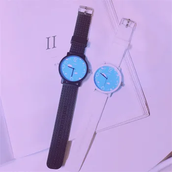 

Fashion Popular Watches Ladies Cute Arabic Numerals Design Dial Quartz Wristwatches Simple Casual Girls Rubber Reloj Mujer Dress