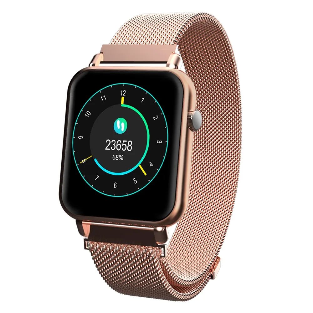Новые Y6 pro 1," HD цветные водонепроницаемые Смарт-часы, измеритель пульса, кровяного давления, тест кислорода для Android IOS, женские модные часы PK P68 - Цвет: steel gold