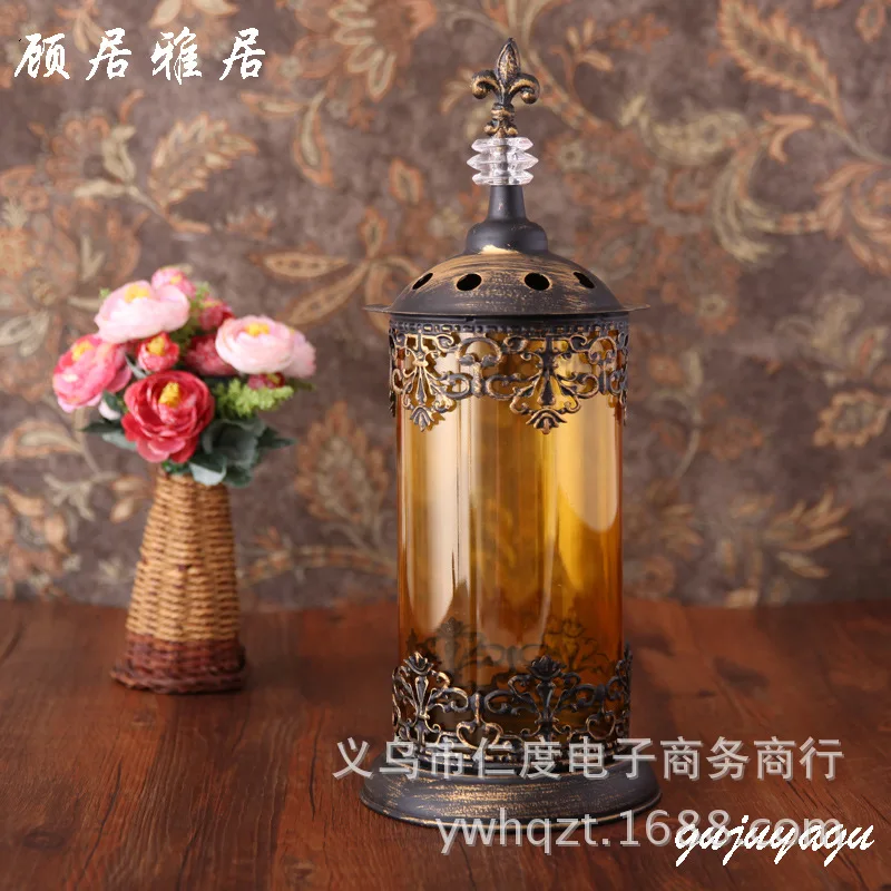 European retro iron candle candlestick wedding photography Mediterranean Morocco Home Decoration