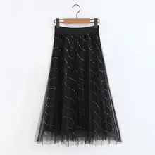 HCBLESS Весна Новая Женская Золотая накладка сетка Золотая Бархатная юбка темпераментная юбка модная юбка