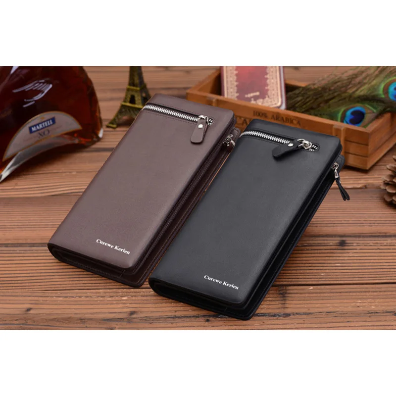 Длинный кожаный кошелек для визиток мужской бумажник кошелек|leather men's wallet|brand men