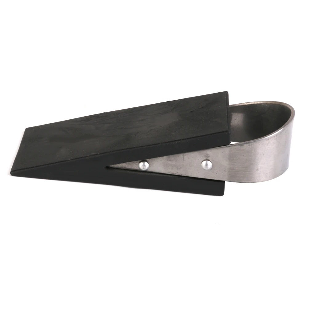 Rubber Stainless Steel Doorstops Door Floor Stopper Wedges Jam Block Home Office Door Wedge Non-Slip Black Door Buffers Safe