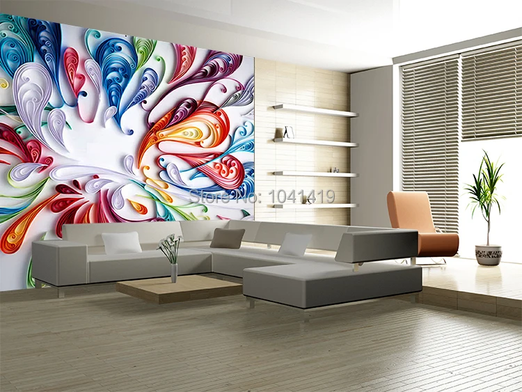 Пользовательские 3D Настенные обои для современного искусства, креативные красочные цветочные абстрактные линии, настенная бумага для гостиной спальни