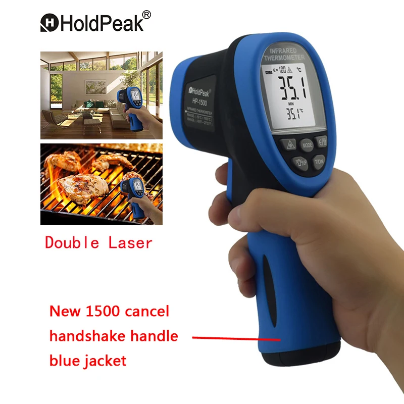 Double Laser HoldPeak HP-1500 Digital Infrared Thermometer -50~1500 Non Contact Temperature Meter Gun LCD Display Thermometer Double Laser HoldPeak HP-1500 Digital Infrared Thermometer -50~1500 Non Contact Temperature Meter Gun LCD Display Thermometer