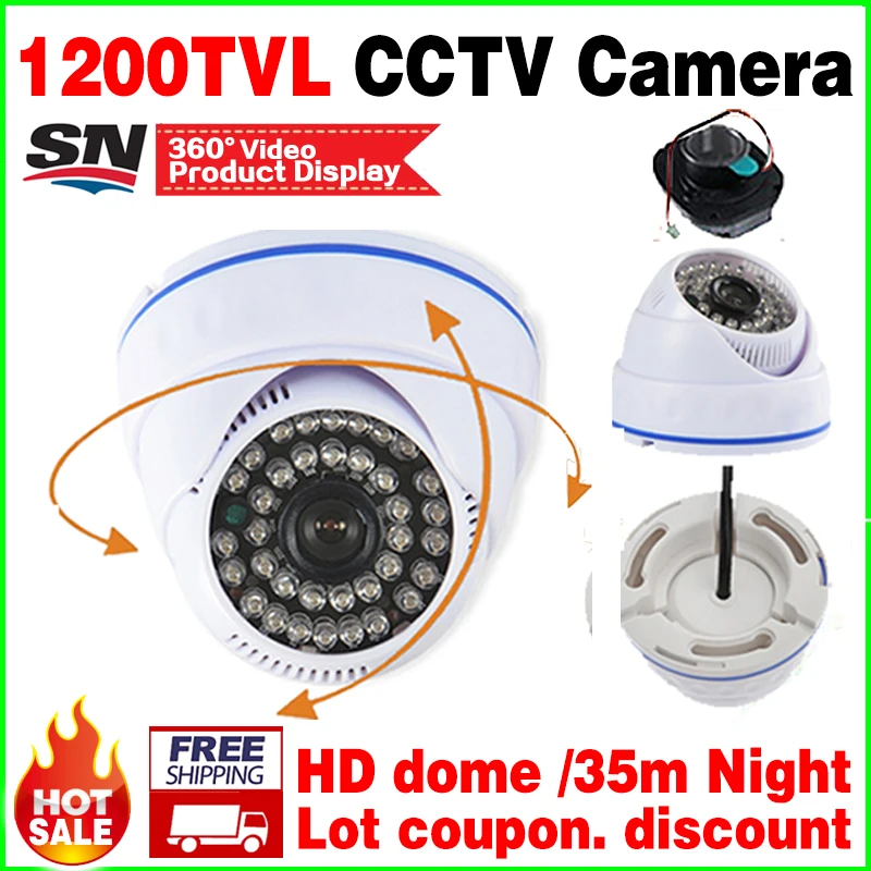 828biggest Sale!HD Cmos 1200tvl CCTV camera IRCUT infrared Night Vision 35m Wide Angle indoor Dome security Surveillance vidicon camera : image 828biggest Sale!HD Cmos 1200tvl CCTV camera IRCUT infrared Night Vision 35m Wide Angle indoor Dome security Surveillance vidicon camera