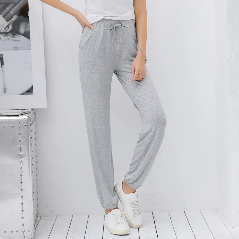 Сезон: весна–лето модальный пижамные брюки для Для женщин сна Пижама штаны для дома носить глубокий/светло-серый Пижамные брюки Fdfklak