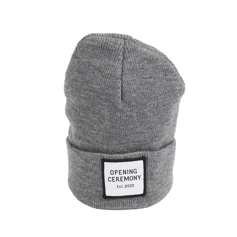 Knitted Cotton Women Beanie Hats Fashion OPENING CEREMONY Women Hats Autumn Winter Warm Female Hat Letter Hip Hop Women Skullies (9)