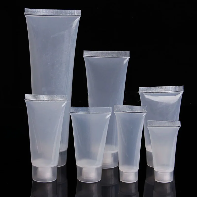 

100pcs 20/30/50/100ml Portable Empty Smooth Cosmetic Tubes Cream Travel Lotion Cleanser Toothpaste Containers Travel Fill Bottle