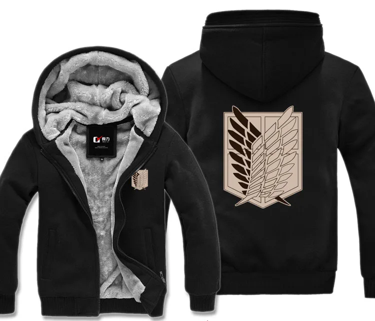 Толстовка бархатная с капюшоном и принтом атака на Титанов|attack on titan jacket|attack onattack |