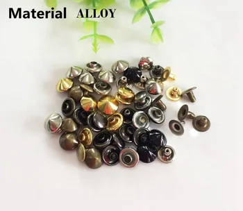 

5-12mm Short Cone Mushroom Spike Punk Rivet Cap Stud Wallet Purse Leather Craft Bag Hat Shoe Jeans Chocker Collar Accessories