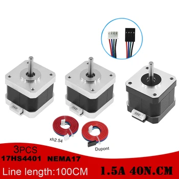 

3pcs 17HS4401 Step Motor Driver 3d printer motor 4 lead Nema17 Stepper Motor 42 motor Nema motor 42BYGH 1.5A motor for CNC XYZ