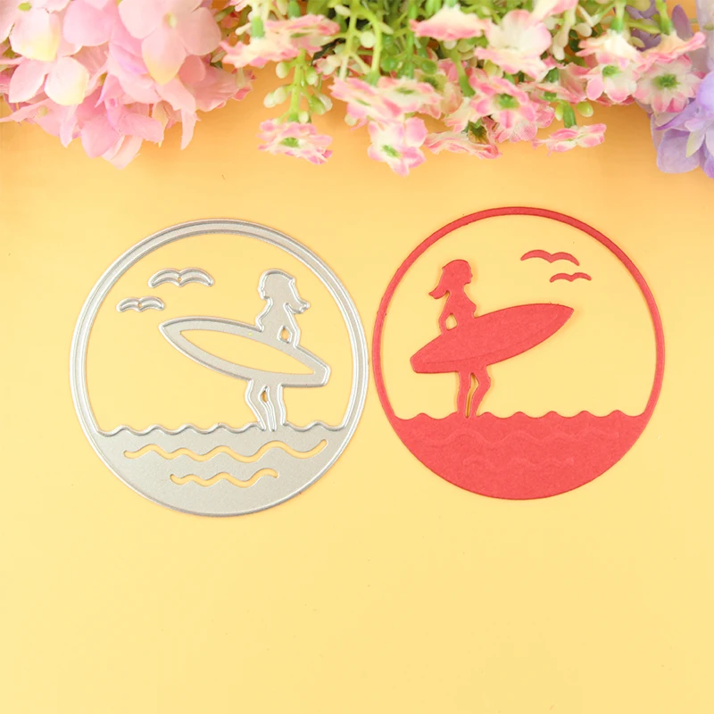 

YLCD065 Surfing Metal Cutting Dies For Scrapbooking Stencils DIY Cards Album Decoration Embossing Folder Die Cutter Template
