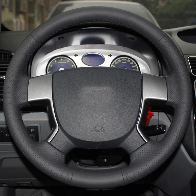 

High Quality cowhide Top Layer Leather handmade Sewing Steering wheel covers protect For Geely EMGRAND EC7 EC715 EC718