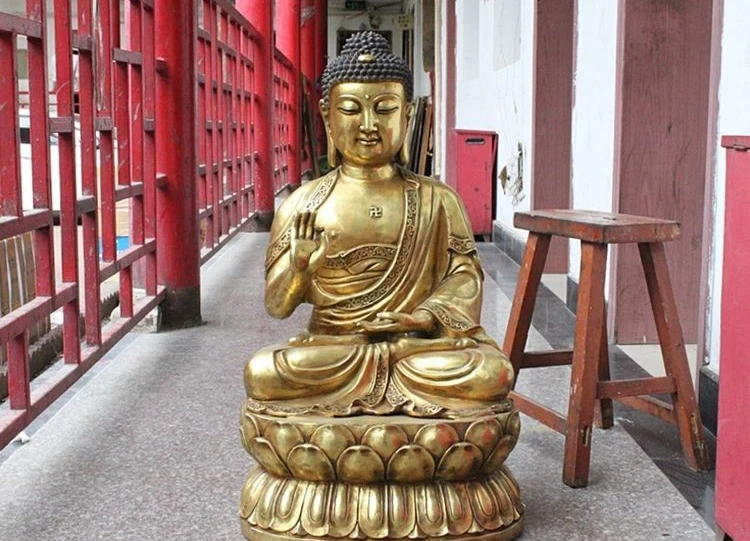 

Huge Chinese Tibet Buddhism Sakyamuni buddha Bronze Gilded Tathagata Statue