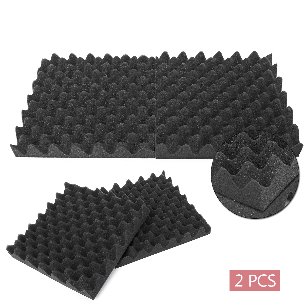 

2/12Pcs 30x30cm Soundproofing Foam Acoustic Noise Sponge Foam Sound Studio Room Wall Absorption Wedge Tiles for KTV Audio Room