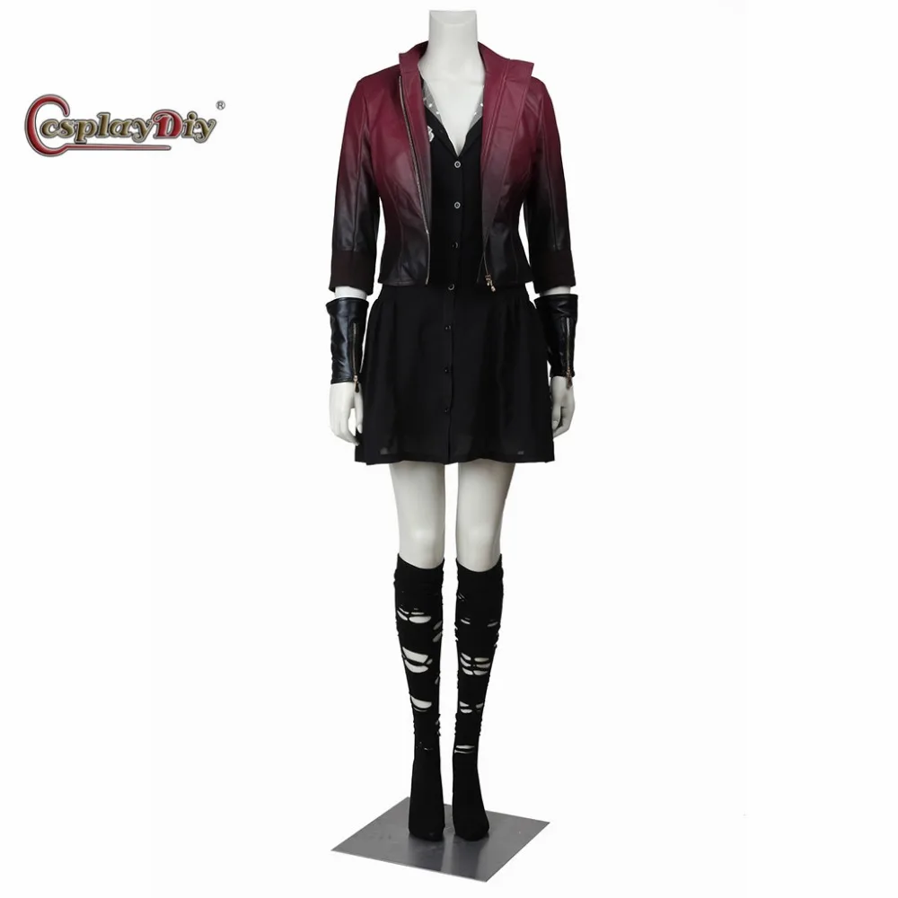 Cosplaydiy Avengers Age of Ultron Scarlet Witch Costume Dress Avenger Wanda Maximoff Cosplay