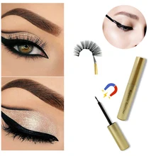 Новое поступление 6 стиль жидкая Черная Магнитная подводка для глаз+ норковые накладные ресницы водонепроницаемый удобный Быстросохнущий легко носить TSLM1