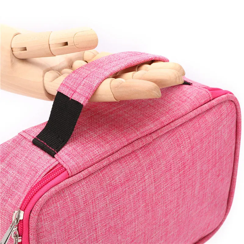 Pencil Cases 72 Holes School Cases 3 Compartments School Canvas Pencil Cases Fabric Pen Bag Box Pouch For Artist Stationery Supplies 04965