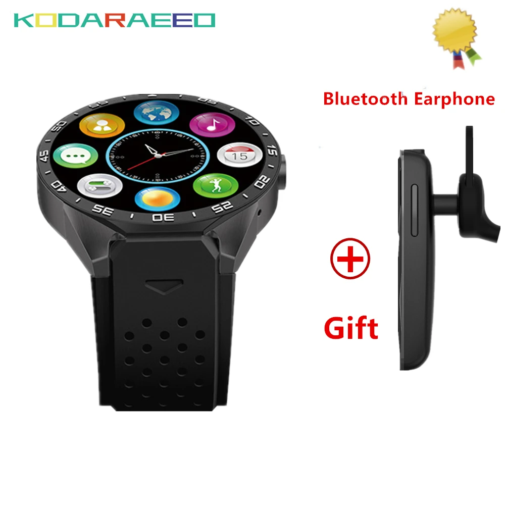 

kodaraeeo KW88 Android 5.1 Smart Watch 1.39" 400*400 SmartWatch phone GPS 3G wifi SIM card 5.0MP Camera Heart Rate+Free Headset