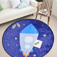 Мультфильм круглый ковер часы ракета узор Детский ковер ковры для детских площадок для Детская комната играть ползать коврики