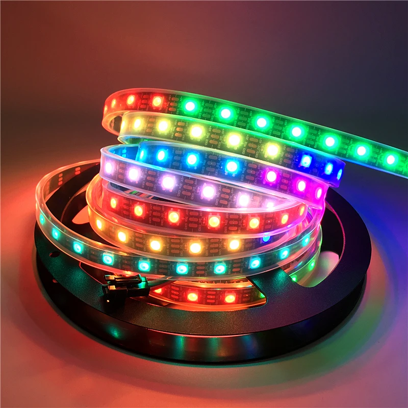 5 в постоянного тока WS2812B полноцветная SMD 5050 RGB светодиодная полоса 30/60/144