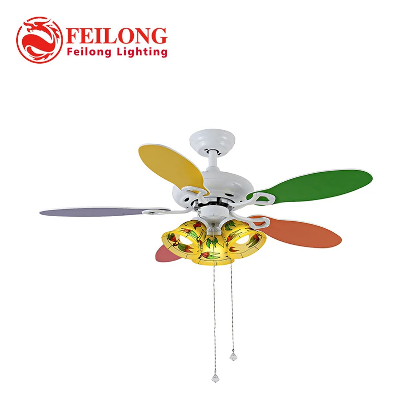 

LED ceiling fan light KID ROOMS country ceiling fan five color blade LED bulb CHILDREN Led STAR fan light