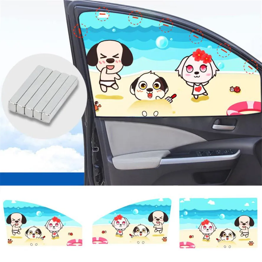 

New Car Sunshade Cover CARPRIE 1PC Universal Car Sun Children Shade Curtain Suction Cup Cartoon Proof Side Window with Magnet
