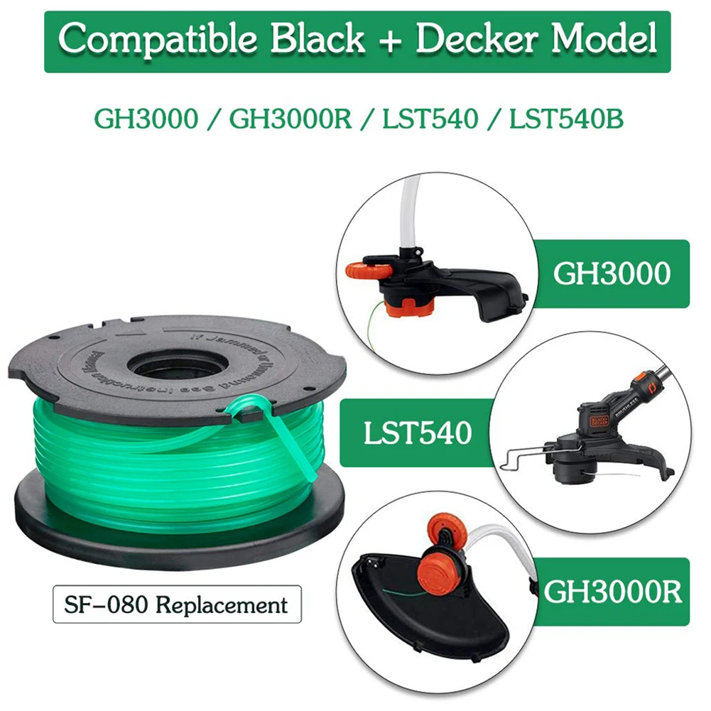 Garden Replacement Line Replacement Trimmer Line Spool Pack For Black &  Decker Sf-080 Gh3000 With Cap Gardening Tools - Garden Power Tool  Accessories - AliExpress