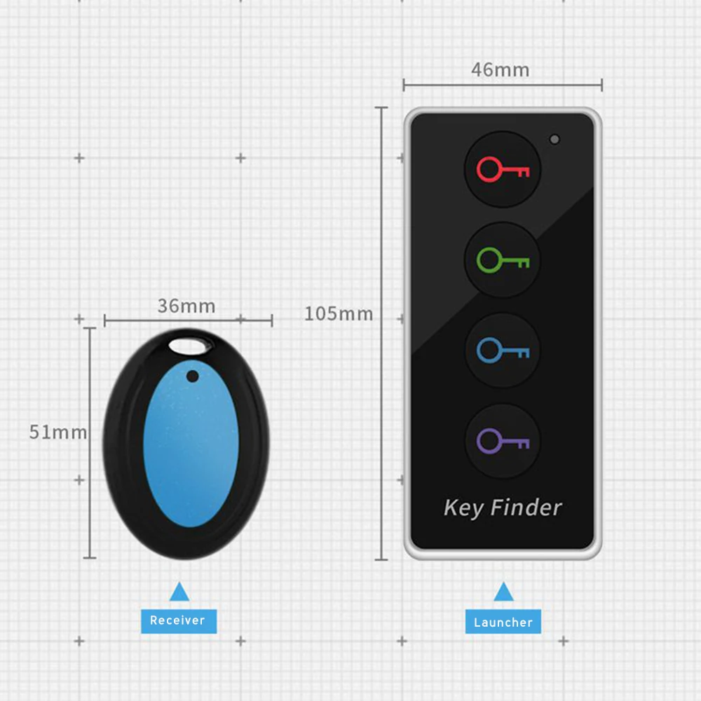 Дистанционный беспроводной светодиодный локатор для кошелька, приемник, утерянная вещь, сигнализация, локатор, трекер, 4 приемника, ключ-искатель, защита от потери
