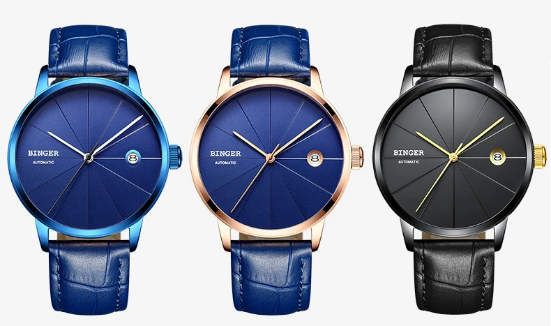 Switzerland BINGER мужские часы Топ люксовый бренд Япония Seiko автоматическое механическое движение часы досуг бизнес синий horloges