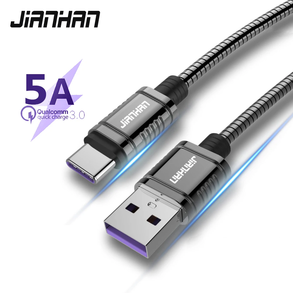 3A type C USB 2,0 кабель USB C провод для huawei Honor 5a Быстрая зарядка металлический провод для samsung s9 Note 3A Быстрая зарядка