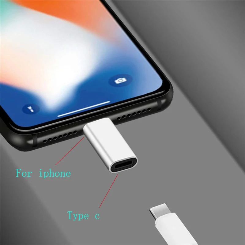 

USB C To for Iphone Jack Adapter Type C Splitter for IPhone X 7 8 xs Huawei P20 Pro Lite Samsung Usbc To 8 Pin Charger Converter