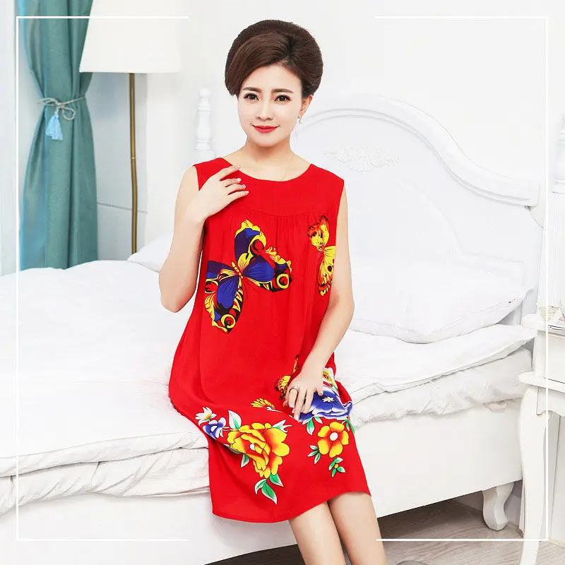 Ночная рубашка для женщин хлопок стежка сексуальная печати свободные размеры мама дома Пижамы мода домашняя одежда - Цвет: Color 7